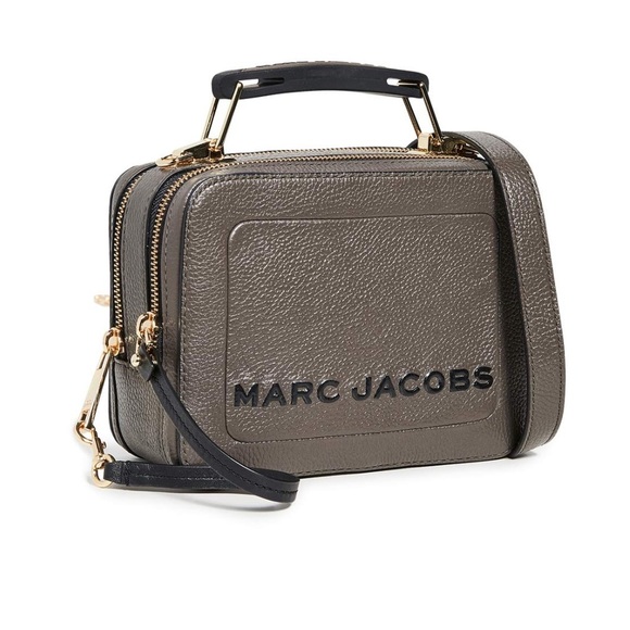 Marc Jacobs Handbags - Marc Jacobs The Box Taupe Crossbody with Black Logo